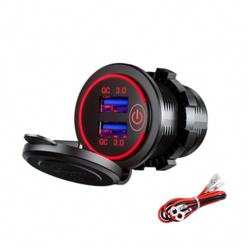 12-24V QC 3.0 Γρήγορος Φορτιστής Διπλού USB με Δι 1