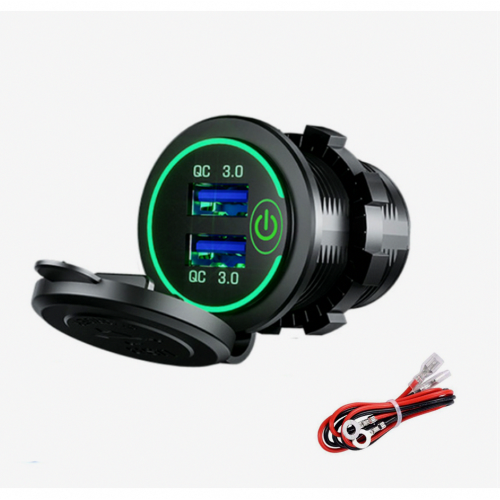 12-24V QC 3.0 Γρήγορος Φορτιστής Διπλού USB με Δι 2
