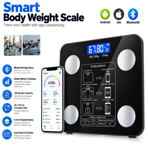Bluetooth Smart Digital Body Fat Weighing Scales