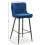 Luxe Velvet Bar Stool - Blue 3