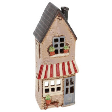 Village Pottery Tall House Awning Tealight Holder