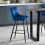 Luxe Velvet Bar Stool - Blue 4