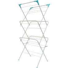Straame 3 Tier Clothes Airer, Foldable Drying Rack, 10kg, White, Indoor Use