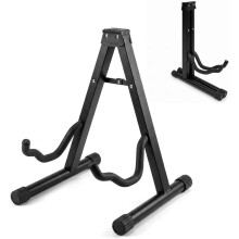 Straame Universal Guitar Stand, Foldable A-Frame Floor Holder, Steel, Black