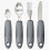 Grey cutlery set for disabled with anti-slip grip 1
