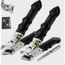 Toenail Clippers for Thick Nails, 180 Wide Opening Stainless Steel Set for Seniors and Ingrown Nails