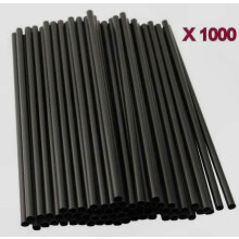 1000 Black Plastic Drinking Straws for Parties & Events Straight Disposable Tableware Accessory, Happy H