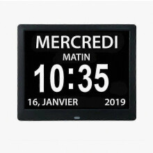 All-In-One 7" Digital Calendar Clock with Date and Time, Alzheimer\'s Clock for Parents - Black - 20414324mm