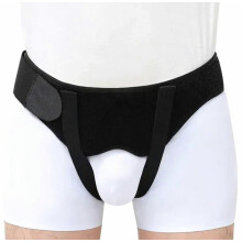 Hernia Support Truss Adjustable Compression Reduce Pain Elastic Waist Band Hernia Belt Black MYMMR)