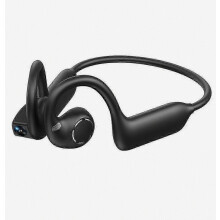 Ear Hook Bone Conduction Headphones Open Ear Wireless Bluetooth 5.4 Sports Earbuds with AI Translator HD Camera Black