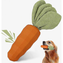 Dog Chew Toy, Squeaky Carrot, Durable Natural Rubber for Small, Medium, Large Dogs