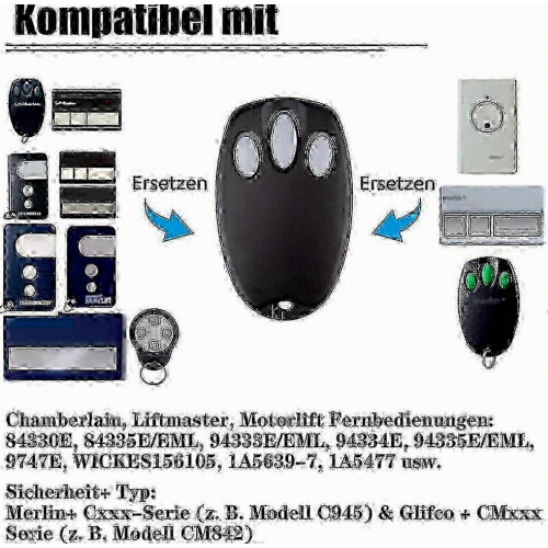 2 Pack Replacement Remote Control for Chamberlain LiftMaster Garage Door ML850 Merlin 1