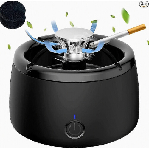 Smokeless Rechargeable Ashtray, Activated Carbon Filter, For Home Car Office