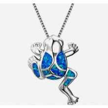 Silver Frog Pendant Necklace, Fashion Jewelry, for Daily Wear Gift, 1 Piece