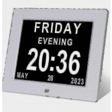 Senior Large Digital Clock with Day Date, Automatic Dimming, Multi-language, Alarms for Dementia Alzheimer's, Easy Set Wall Clock