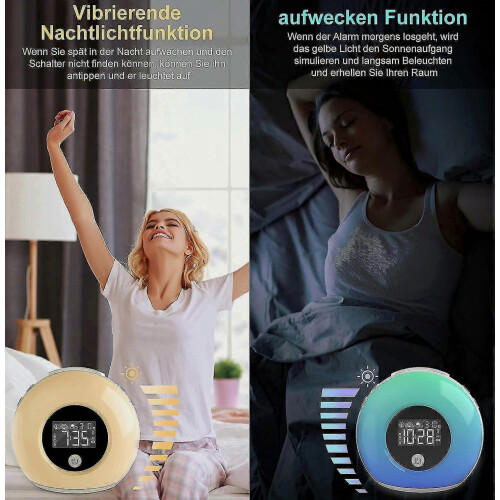 Wake Up Light light alarm clock with bluetooth speaker, alarm clock children with nig 2