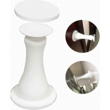 Large White Silicone Magnetic Doorstop, Wall and Door Protector