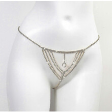 Sexy body chain jewelry full of diamonds geometric hollow design thong bikini underwear chain women's gold
