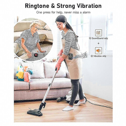 Wireless Caregiver Call Button, Elderly Pager with Vibration Alert System 1