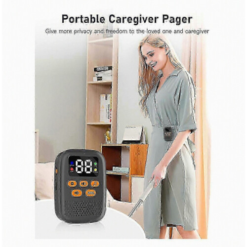 Wireless Caregiver Call Button, Elderly Pager with Vibration Alert System 2