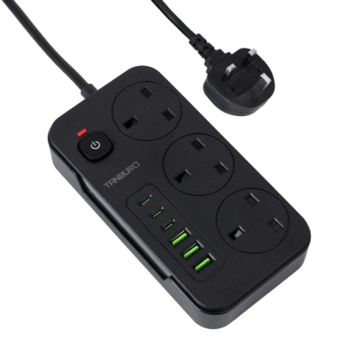 Surge Protected UK Extension Lead 3/6 Socket USB 1