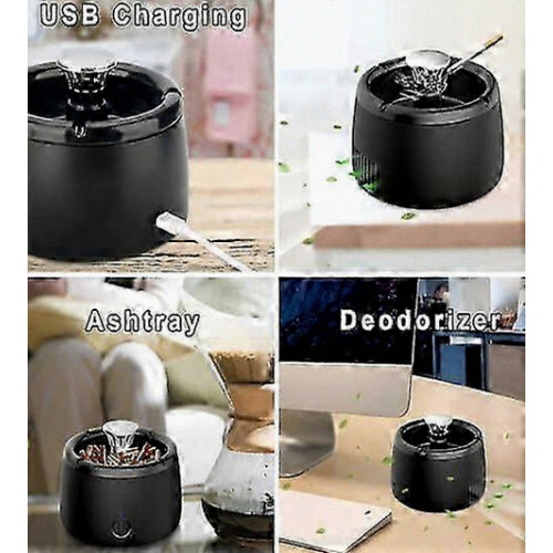 Smokeless Rechargeable Ashtray, Activated Carbon Filter, For Home Car Office 2