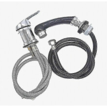 Hair Salon Mixer Faucet with Hand Shower & Hose, Chrome Single Handle for Shampoo Chair Sink