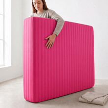 (Double (135x190cm), Pink) Satin Fitted Sheet 40cm Extra Deep Soft Stretchable Microfiber Fitted Bed Sheet