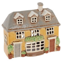 Village Pottery Yellow Terraced House Tealight Holder
