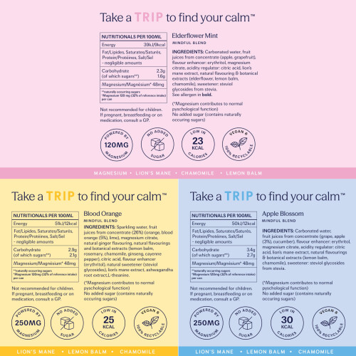 TRIP Calm Magnesium Drink, Alcohol Free Mocktail, Original Mixed, 12pack 1