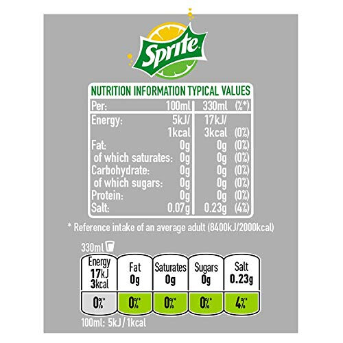 Sprite Can Zero 330 ml (Pack of 8) 1