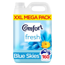 Comfort Fresh Blue Skies Fabric Conditioner Softener with Motion-Activated Fragrance Technology 100 Days of Freshness 160 washes (4.8 L)