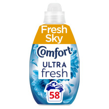 Comfort Ultra Fresh Fabric Conditioner Fresh Sky, 58 Washes (870 ml) – Infused with Essential Oils, Long-Lasting Fragrance