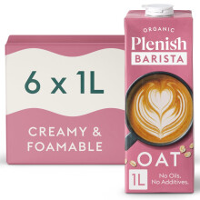 Plenish Barista Organic Oat Drink Long Life, 1L Carton (Pack of 6)