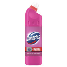 Domestos Pink Power Thick Bleach eliminates 99.9% of bacteria and viruses disinfectant to prevent the build-up of limescale for up to 3x longer 750 m