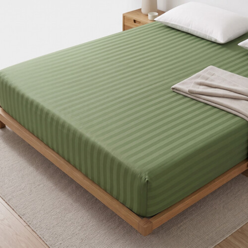 Imperial Rooms (Double (135x190cm), Olive Green) Satin Fitted Sheet 40cm Extra Deep Soft Stretchable Microfiber Fitted Bed Sheet 2