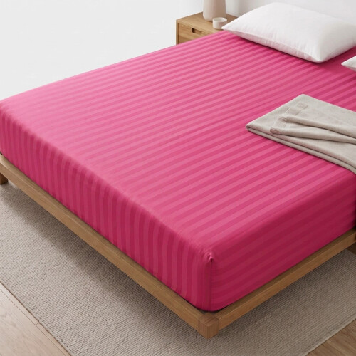 Imperial Rooms (Double (135x190cm), Pink) Satin Fitted Sheet 40cm Extra Deep Soft Stretchable Microfiber Fitted Bed Sheet 2