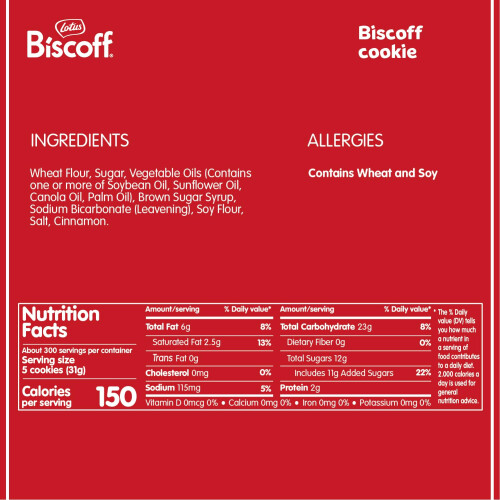 Biscoff Original Caramelised Single Biscuits (Pack of 300 - catering size) 1