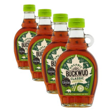Buckwud 100% Organic Maple Syrup, 250g, Grade A, Pure Canadian, Natural Coffee Syrup, Buttery Caramel Flavour, Plant-Based, Suitable for Vegans & Veg