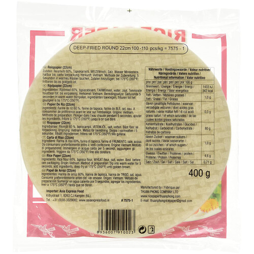 Bamboo Tree - Rice Paper - Great for Spring Roll - Spring roll - 22 cm - Pack of 340g 1