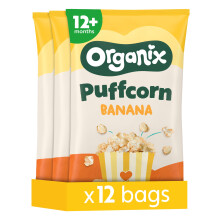 Organix Banana Puffcorn Multipack, 3 x (4 x 10 g Bags)