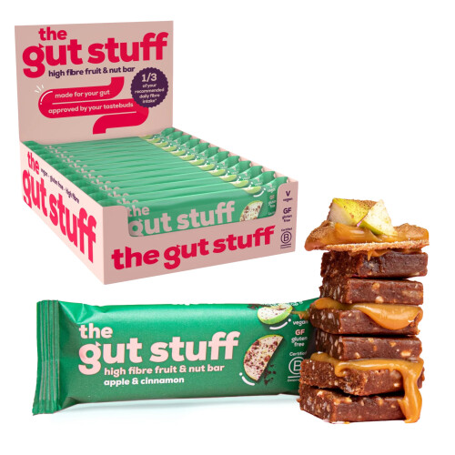 The Gut Stuff Fruit & Nut Bars, Apple & Cinnamon Flavour - 12 Bars
