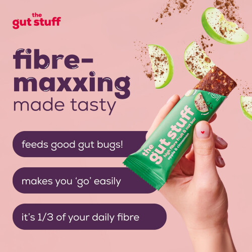 The Gut Stuff Fruit & Nut Bars, Apple & Cinnamon Flavour - 12 Bars 1