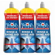 Finish Dishwasher Rinse & Shine Aid, Lemon, 1.6L (800ml x 2 pck), Ultimate Clean & Diamond Shine, Glass Protection, Spot Prevention, Better Drying vs