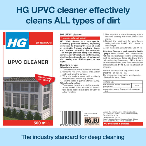 HG HG UPVC Powerful Cleaner, Quick & Easy, Ideal for Doors & Window Frames – 500ml 1