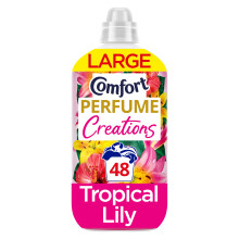 Comfort Perfume Creations Tropical Lily Fabric Conditioner Softener with Motion-Activated Fragrance Technology 100 Days of Freshness 48 washes (1.44