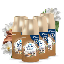 Glade Automatic Air Freshener Refills, Room Spray & Odour Eliminator, Sandalwood & Jasmine, Pack of 4 (4 x 269 ml)