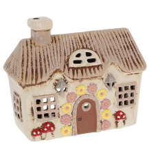 Village Pottery Small Daisy Cottage Tea Light Candle Holder