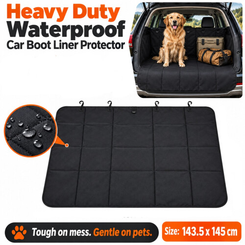 Black Car Boot Protector Liner Mat 143.5x145cm