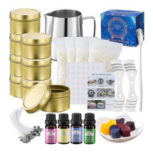 Diy Candle Making Kit Including Wax Jar Beeswax Wick Candle Box Spoon Etc 40ml